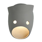 Decorative Funny Face Expression Wall Sconce Resin Bedroom LED Wall Mounted Light in Grey
