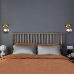Postmodern Style Ball Wall Light Fixture Glass 1-Light Bedroom Wall Sconce Light in Brass