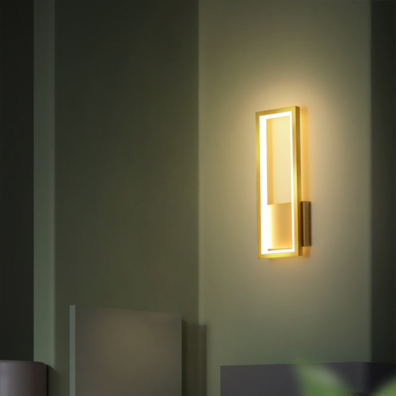 Minimalism Rectangle Wall Sconce Lighting Metal Foyer LED Wall Mount Light Fixture