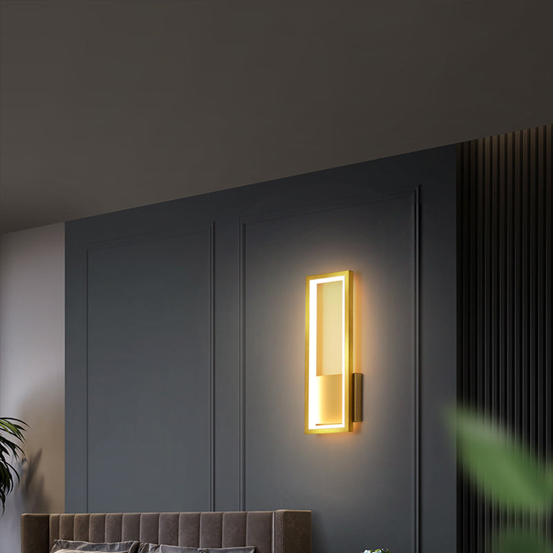 Minimalism Rectangle Wall Sconce Lighting Metal Foyer LED Wall Mount Light Fixture