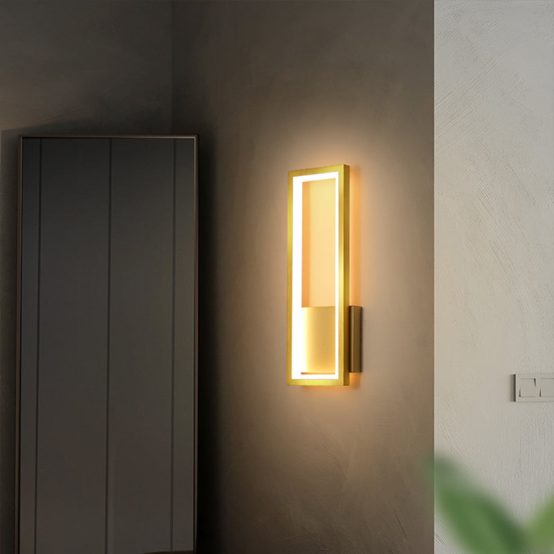 Minimalism Rectangle Wall Sconce Lighting Metal Foyer LED Wall Mount Light Fixture