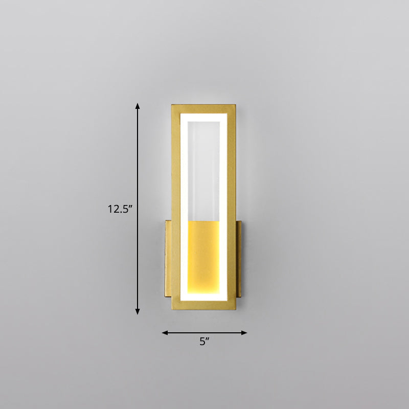 Minimalism Rectangle Wall Sconce Lighting Metal Foyer LED Wall Mount Light Fixture