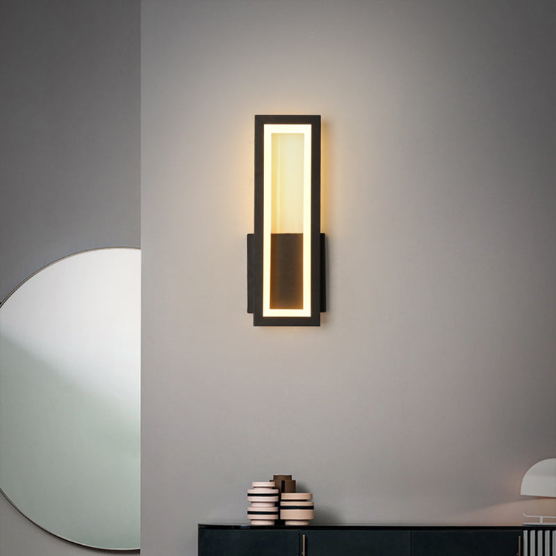 Minimalism Rectangle Wall Sconce Lighting Metal Foyer LED Wall Mount Light Fixture