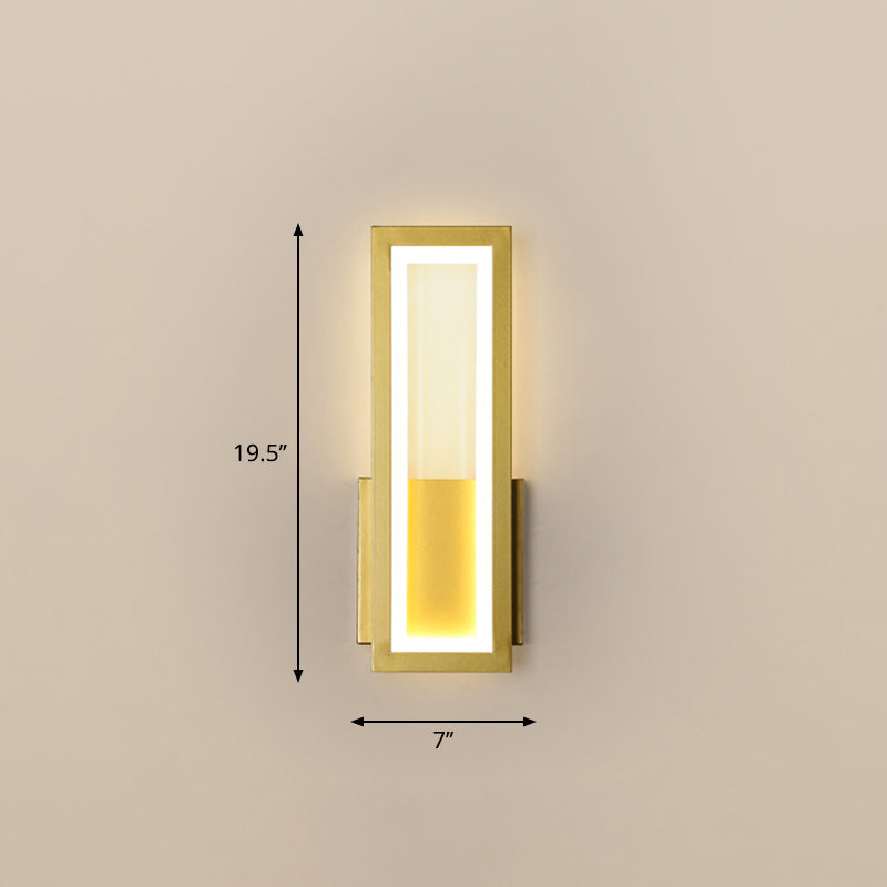 Minimalism Rectangle Wall Sconce Lighting Metal Foyer LED Wall Mount Light Fixture