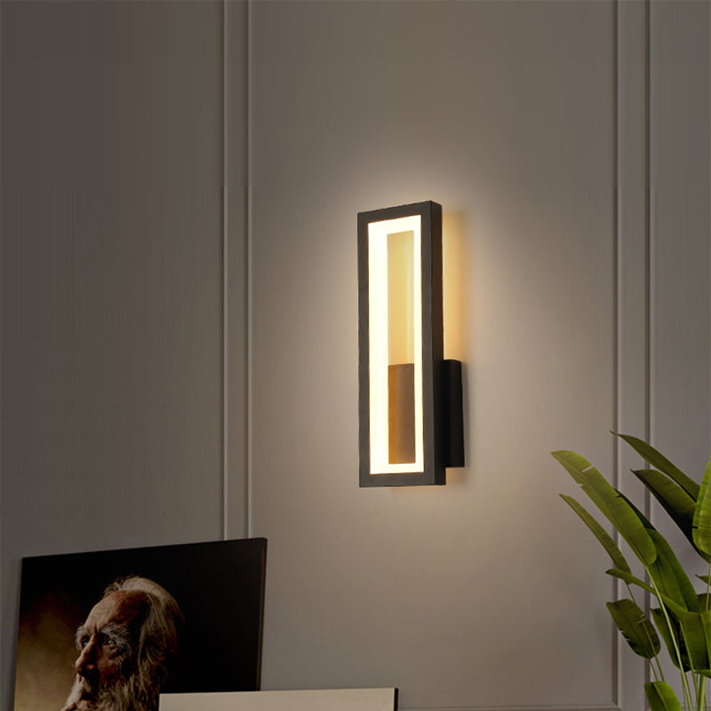 Minimalism Rectangle Wall Sconce Lighting Metal Foyer LED Wall Mount Light Fixture