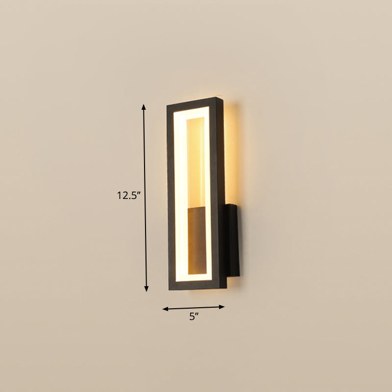 Minimalism Rectangle Wall Sconce Lighting Metal Foyer LED Wall Mount Light Fixture