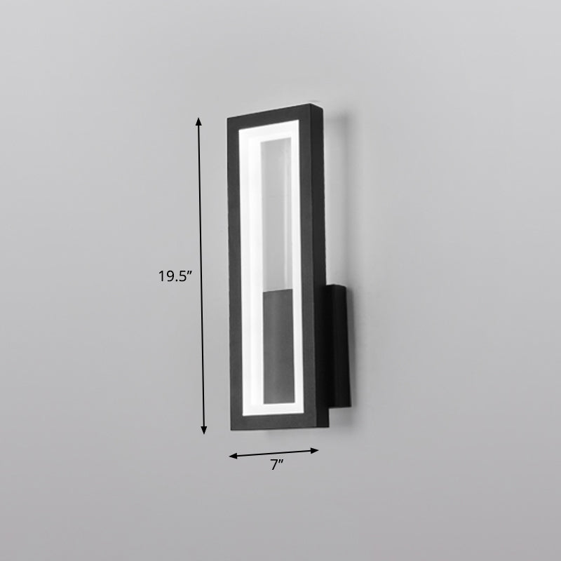 Minimalism Rectangle Wall Sconce Lighting Metal Foyer LED Wall Mount Light Fixture