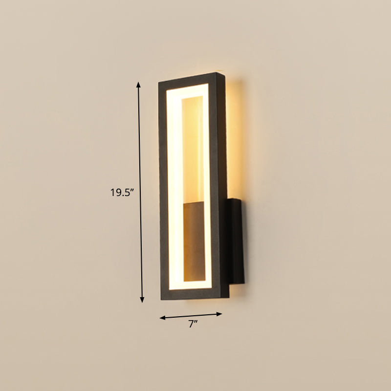 Minimalism Rectangle Wall Sconce Lighting Metal Foyer LED Wall Mount Light Fixture
