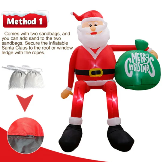 Giant 8FT LED Inflatable Climbing Santa | Premium, Waterproof Outdoor Christmas Decoration