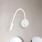 Adjustable Cylinder Reading Wall Light Contemporary Silicone and Metal LED Black/White Sconce Lamp