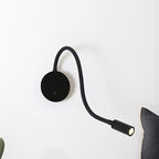 Adjustable Cylinder Reading Wall Light Contemporary Silicone and Metal LED Black/White Sconce Lamp