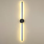 Black Rod LED Wall Lamp Fixture Simple Style Metallic Sconce Light for Living Room