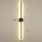 Black Rod LED Wall Lamp Fixture Simple Style Metallic Sconce Light for Living Room