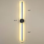 Black Rod LED Wall Lamp Fixture Simple Style Metallic Sconce Light for Living Room
