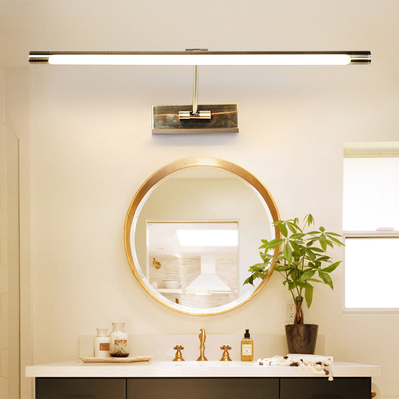 Tube LED Picture Light Minimalist Metal Bathroom Vanity Sconce Light with Swing Arm