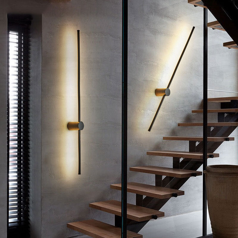 Slim Rod Stairs Sconce Lamp Aluminum Minimalist LED Wall Mounted Lighting Fixture