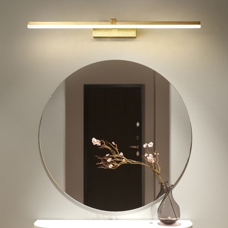 Gold Stick Shaped Bath Lighting Simplicity Metal LED Vanity Light Fixture for Bathroom
