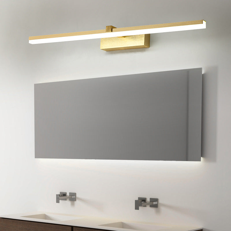 Gold Stick Shaped Bath Lighting Simplicity Metal LED Vanity Light Fixture for Bathroom