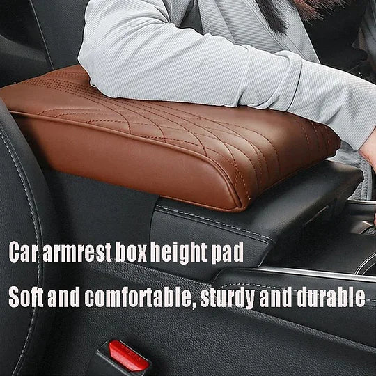 Armrest height cushion for the car – faux leather cover for the center console, with logo selection