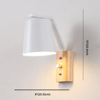 White Glass Wall Lighting Wooden Down Lighting for Study Room Bedroom
