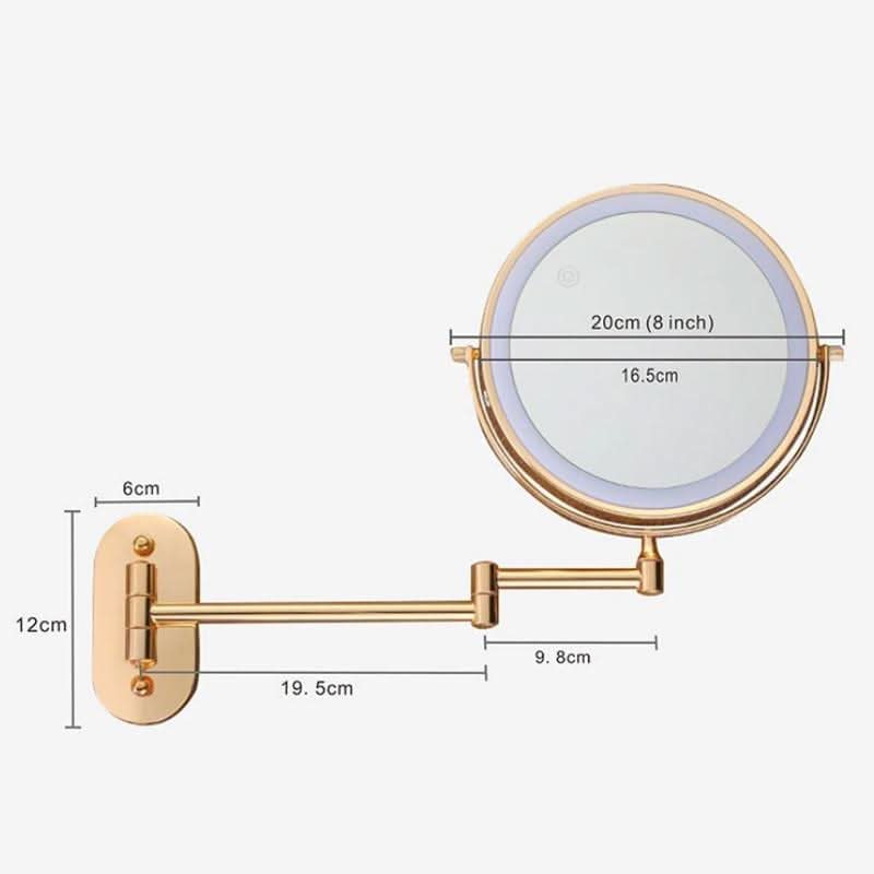 Vinantica | Gold Rechargeable LED Makeup Magnifying Mirror