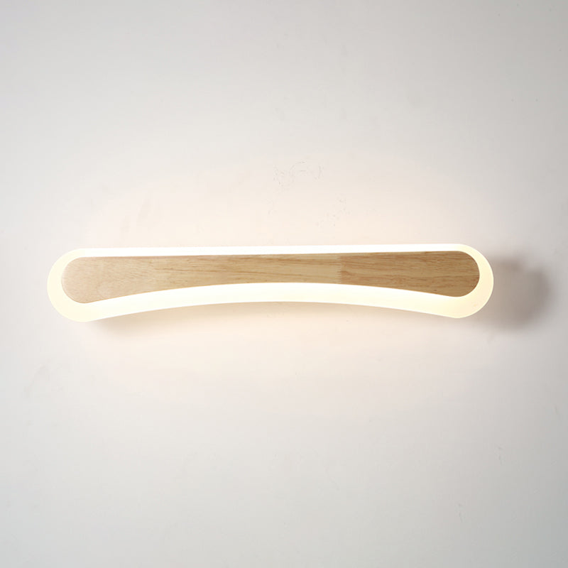 Modern Bathroom Vanity Light Wooden LED Vanity Light Fixtures in Acrylic Shade