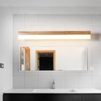 Modern Bathroom Vanity Light Wooden LED Vanity Light Fixtures in Acrylic Shade