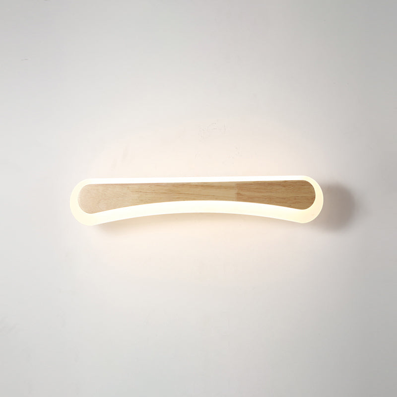Modern Bathroom Vanity Light Wooden LED Vanity Light Fixtures in Acrylic Shade