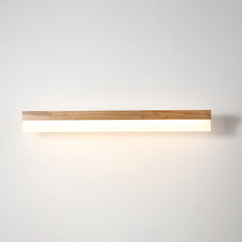 Modern Bathroom Vanity Light Wooden LED Vanity Light Fixtures in Acrylic Shade