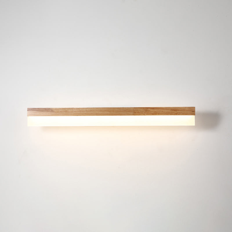 Modern Bathroom Vanity Light Wooden LED Vanity Light Fixtures in Acrylic Shade