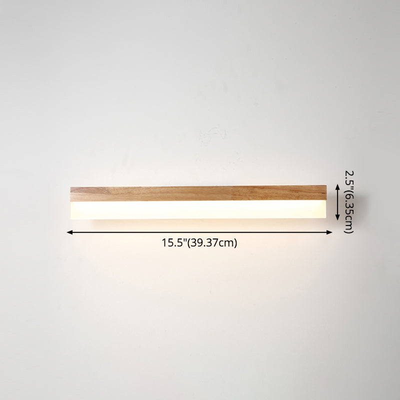 Modern Bathroom Vanity Light Wooden LED Vanity Light Fixtures in Acrylic Shade