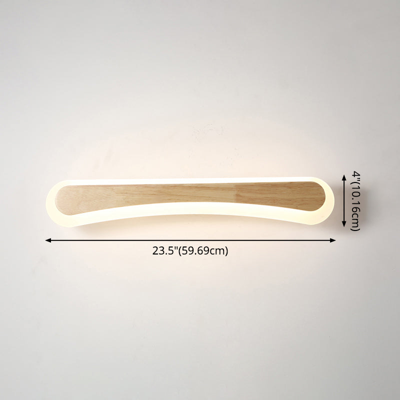 Modern Bathroom Vanity Light Wooden LED Vanity Light Fixtures in Acrylic Shade