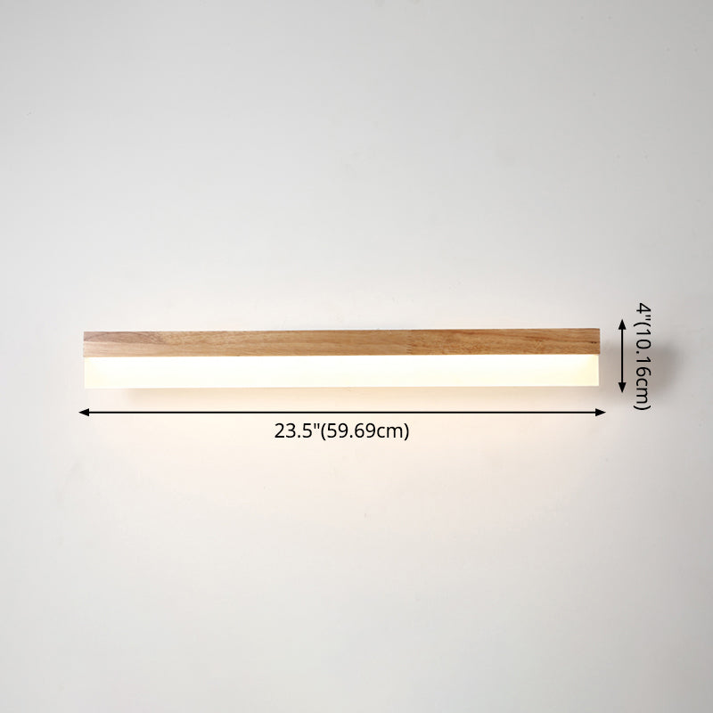 Modern Bathroom Vanity Light Wooden LED Vanity Light Fixtures in Acrylic Shade