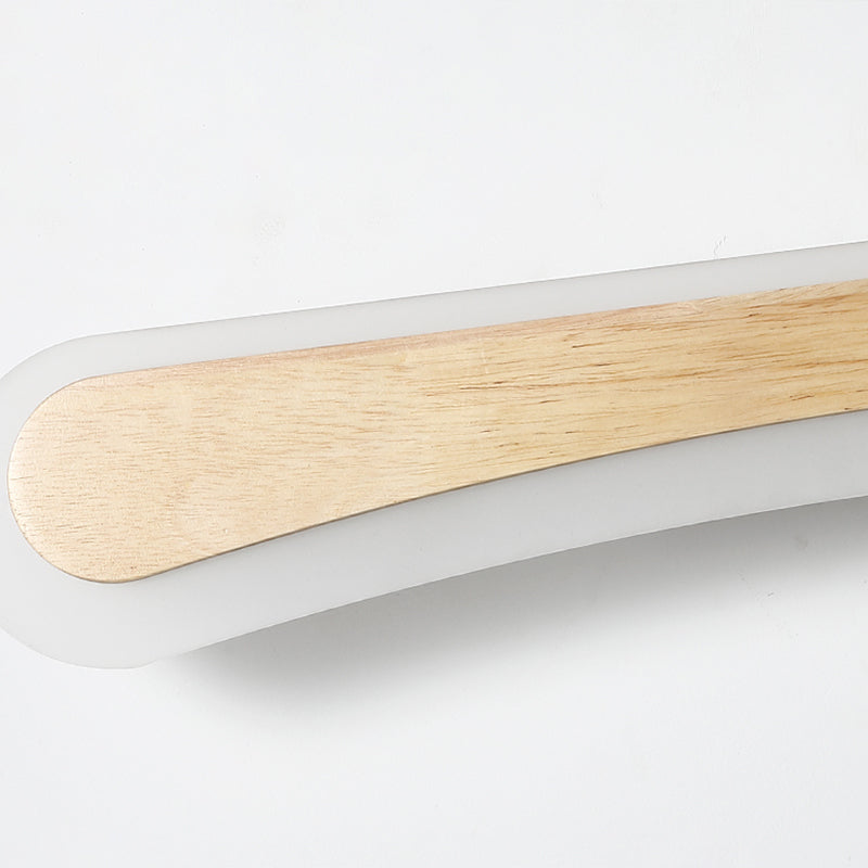 Modern Bathroom Vanity Light Wooden LED Vanity Light Fixtures in Acrylic Shade