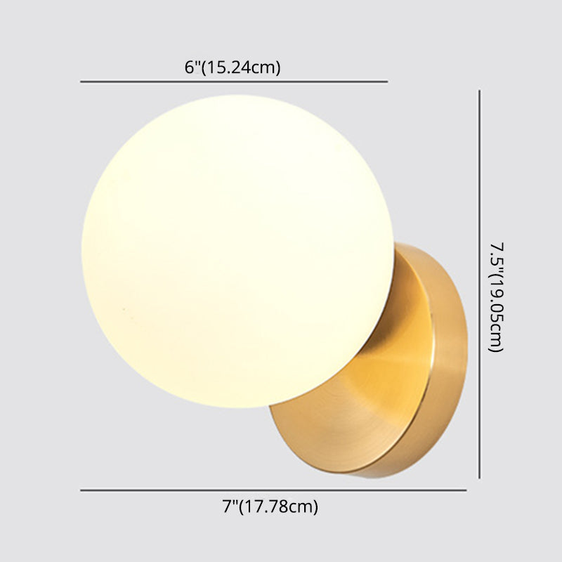 Modern Simplicity Wall Sconce 1 Light Metal Wall Lamp with Glass Ball Shade