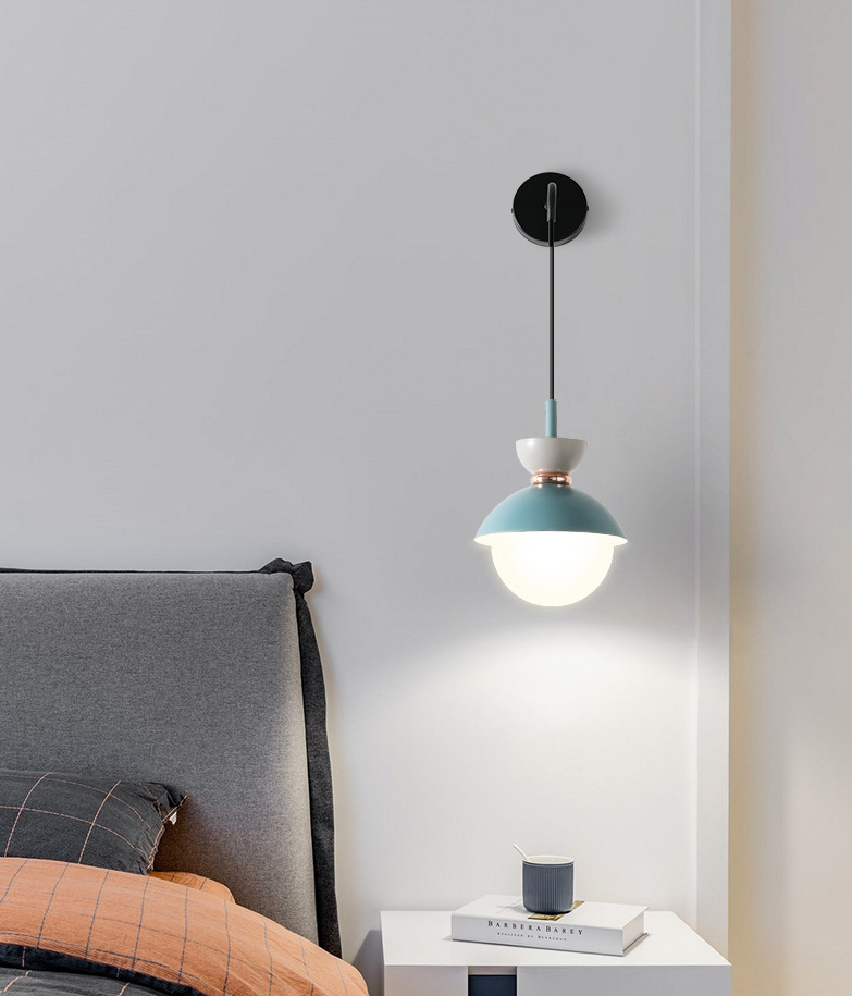 Macaroon Mini Wall Sconce Nordic Colorful Indoor Decoration Wall Lighting for Bedroom Corridor