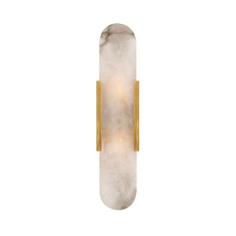 2 Bulbs Bar Flush Mount Colonial Gold/Black Marble Wall Sconce Lighting for Dining Room