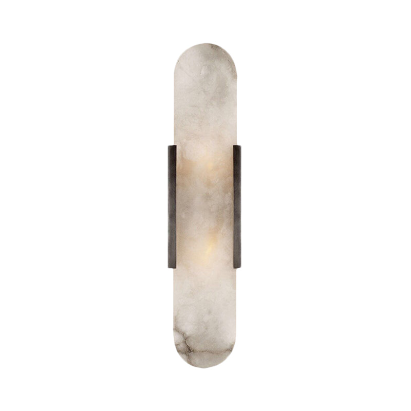 2 Bulbs Bar Flush Mount Colonial Gold/Black Marble Wall Sconce Lighting for Dining Room