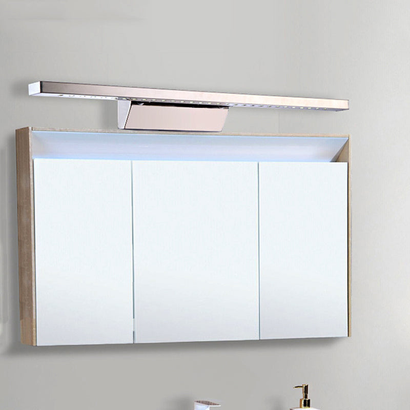 Vinantica | Rectangular Interior Mirror Light Stainless Steel 16"/19.5" W LED Modern Wall-Mounted Light in Chrome, Warm/White Lighting