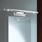 Vinantica | Rectangular Interior Mirror Light Stainless Steel 16"/19.5" W LED Modern Wall-Mounted Light in Chrome, Warm/White Lighting