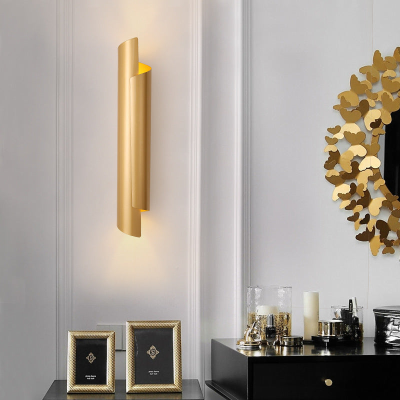 Black/White/Gold Scrolled Wall Lamp Modernist Iron 2-Light Sconce Light Fixture, 16"/21.5"/29.5" Wide