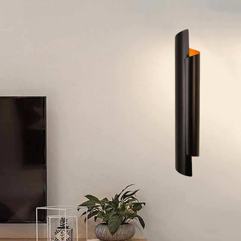 Black/White/Gold Scrolled Wall Lamp Modernist Iron 2-Light Sconce Light Fixture, 16"/21.5"/29.5" Wide