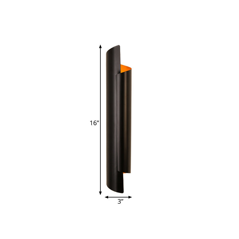 Black/White/Gold Scrolled Wall Lamp Modernist Iron 2-Light Sconce Light Fixture, 16"/21.5"/29.5" Wide