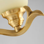 Traditional Bell Shade Wall Light Fixture 1/2-Light Frosted Glass Sconce Lamp with Golden Metallic Arm
