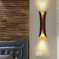 Modern Curl Sconce Light 13"/21"/30" Height 2 Lights Metallic Indoor Wall Lighting in Black
