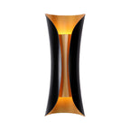 Modern Curl Sconce Light 13"/21"/30" Height 2 Lights Metallic Indoor Wall Lighting in Black