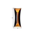 Modern Curl Sconce Light 13"/21"/30" Height 2 Lights Metallic Indoor Wall Lighting in Black