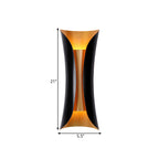 Modern Curl Sconce Light 13"/21"/30" Height 2 Lights Metallic Indoor Wall Lighting in Black