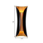Modern Curl Sconce Light 13"/21"/30" Height 2 Lights Metallic Indoor Wall Lighting in Black