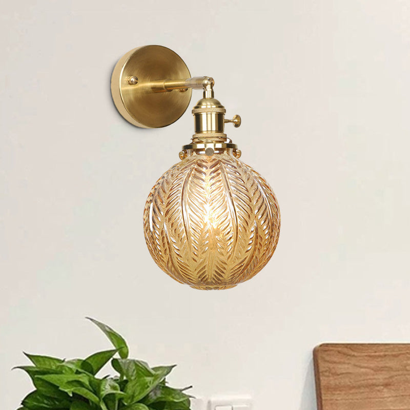 Geometric/Globe/Pentagram Wall Sconce Contemporary Prismatic Glass 1 Bulb Brass Wall Mount Light Fixture